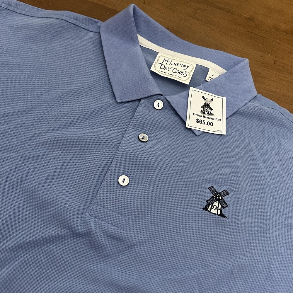 McIlhenny Dry Goods Polo Shirt Mens Large Blue Oyster Harbors Club 032 Reserve